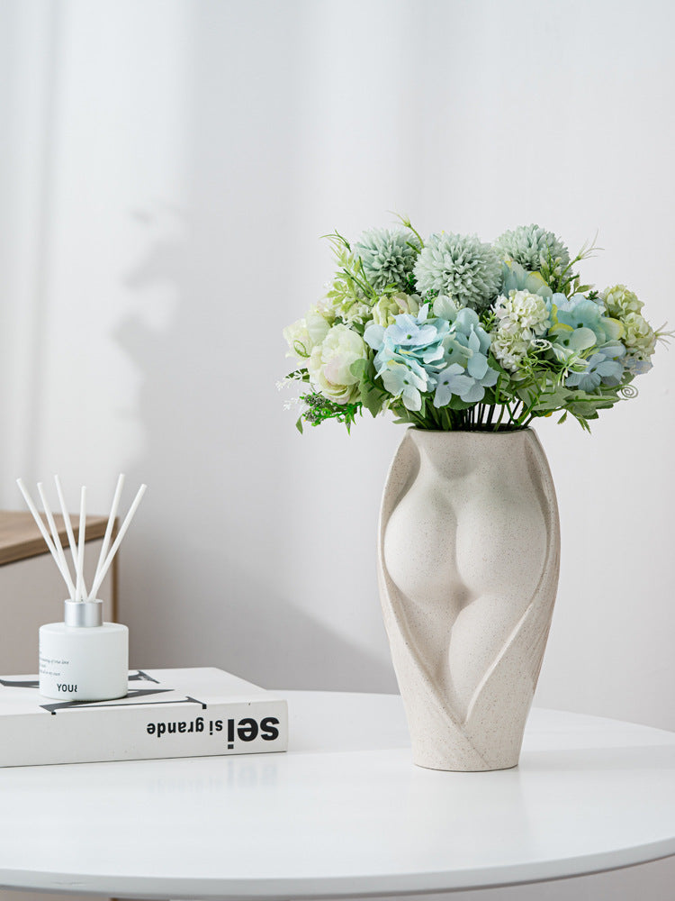 Simple Modern Ceramic Flower Vase - Minimalist Home Decor Centerpiece