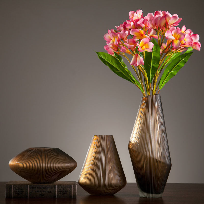 Frosted Glass Flower Vase - Elegant Home Decoration Ornament