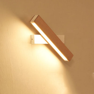 Wooden LED Wall Lamp Modern Adjustable Lighting