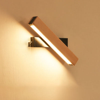 Wooden LED Wall Lamp Modern Adjustable Lighting