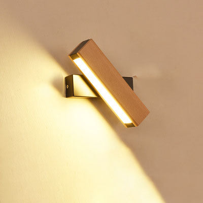 Wooden LED Wall Lamp Modern Adjustable Lighting