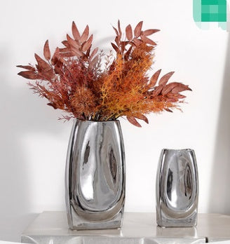 Elegant Silver Vase - Modern Metallic Home Decoration for Flowers