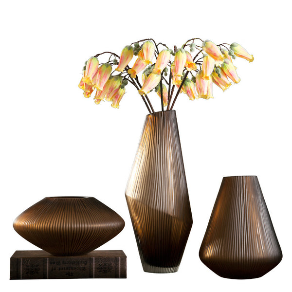 Frosted Glass Flower Vase - Elegant Home Decoration Ornament