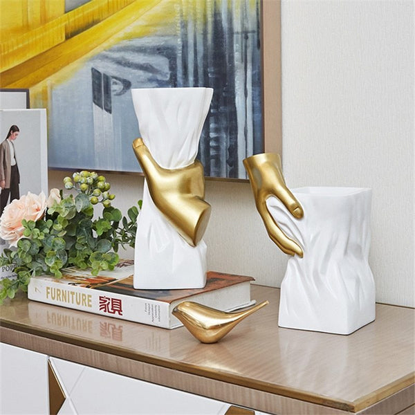 Creative European Decorative Vase - Resin Ornament for Home Styling