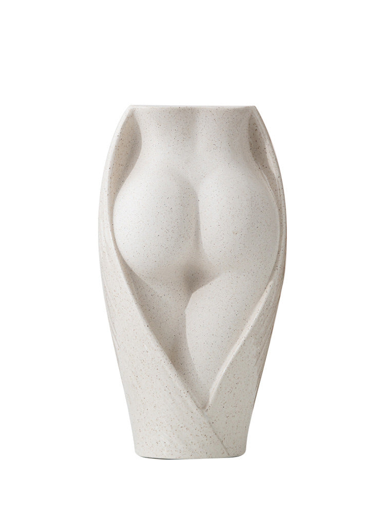 Simple Modern Ceramic Flower Vase - Minimalist Home Decor Centerpiece