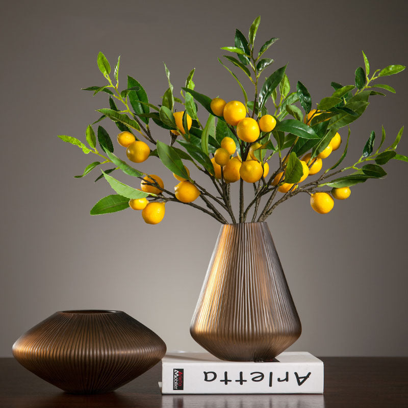 Frosted Glass Flower Vase - Elegant Home Decoration Ornament