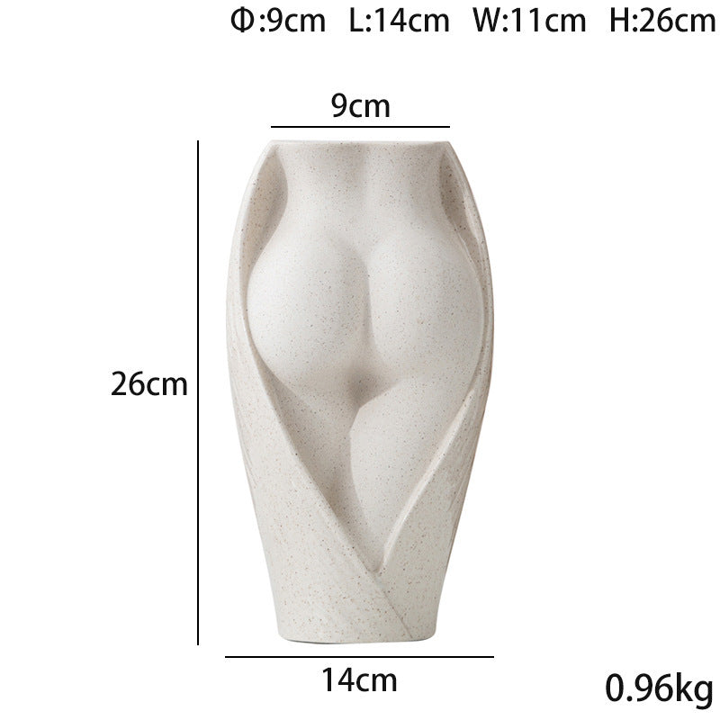 Simple Modern Ceramic Flower Vase - Minimalist Home Decor Centerpiece