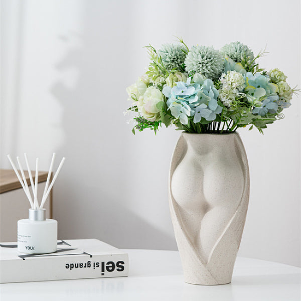 Simple Modern Ceramic Flower Vase - Minimalist Home Decor Centerpiece