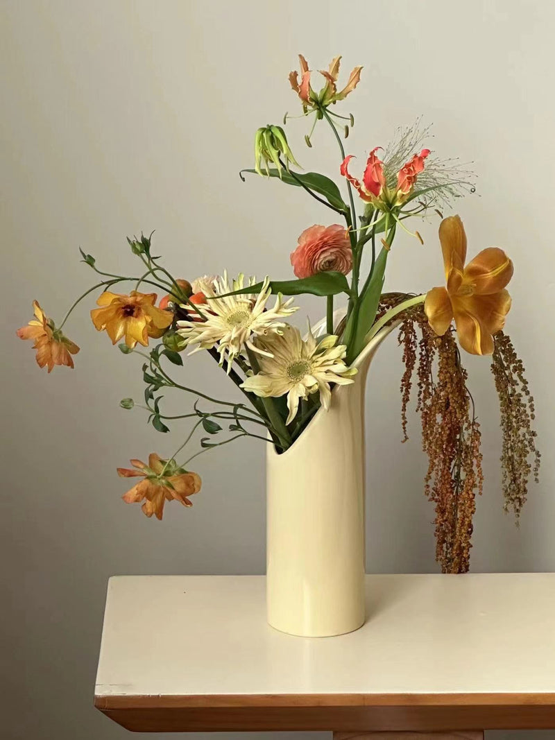 Hand-Painted Ceramic Vase - Artisan Home Decor for Living Room