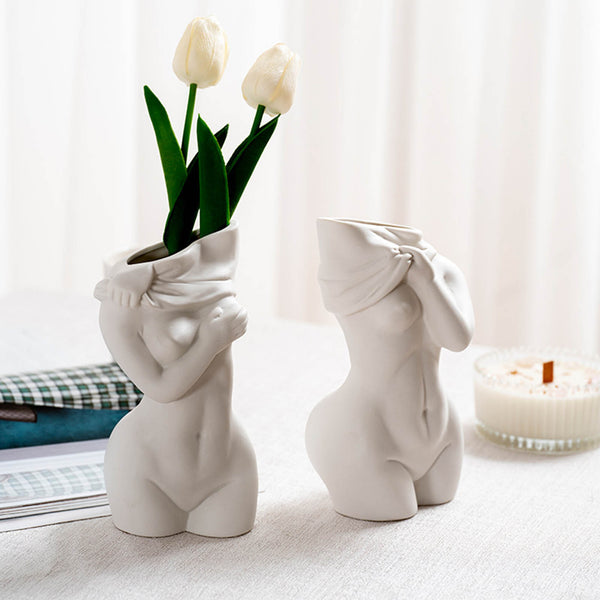 Artistic Human Ceramic Vases - Decorative Art Ornaments for Home