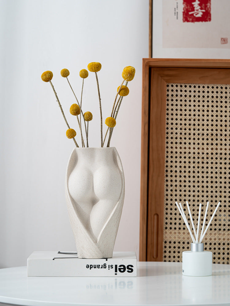 Simple Modern Ceramic Flower Vase - Minimalist Home Decor Centerpiece