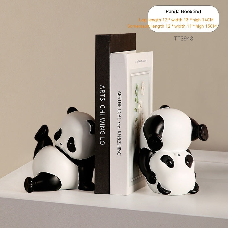 Cute Panda Home Ornament - Modern Resin Animal Decoration for Living Room