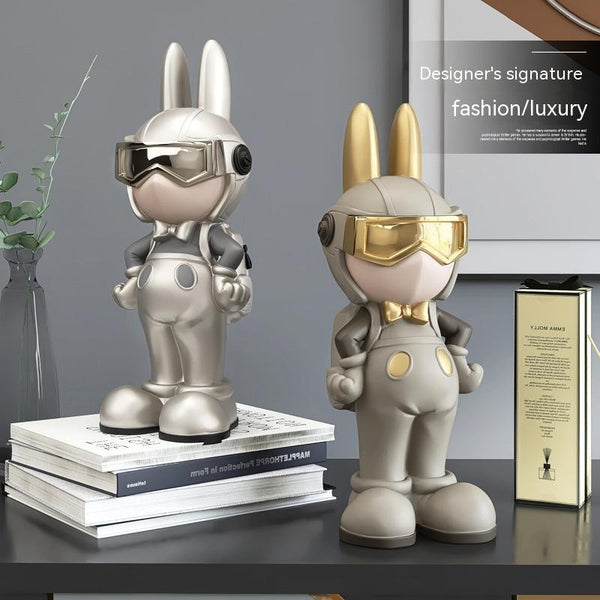 Cute Rabbit Home Ornament - Modern Animal Decoration for Living Room