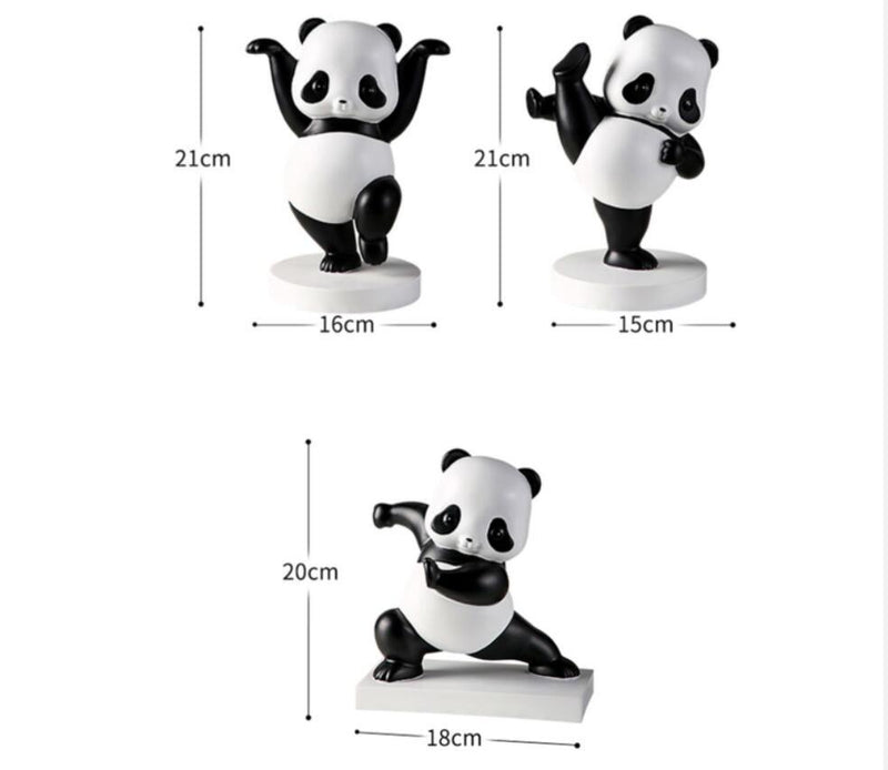 Cute Panda Home Ornament - Modern Resin Animal Decoration for Living Room