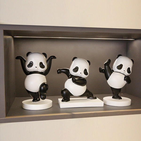 Cute Panda Home Ornament - Modern Resin Animal Decoration for Living Room